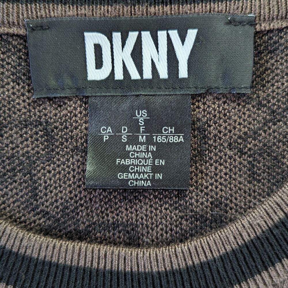 DKNY Logo Sweater Dress S Whimsigoth Preppy Feminine Transitional Cozy Capsule - Picture 8 of 9